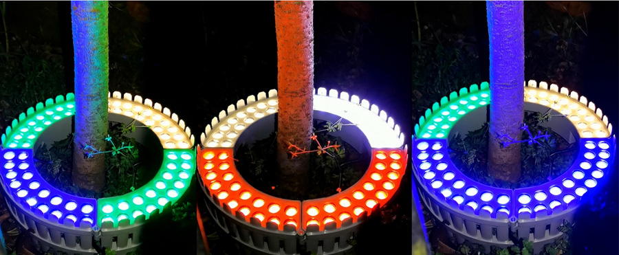 RGB LED tree ring light with 12 key RF remote control