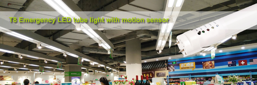 T8 emergency LED tube light with motion sensor