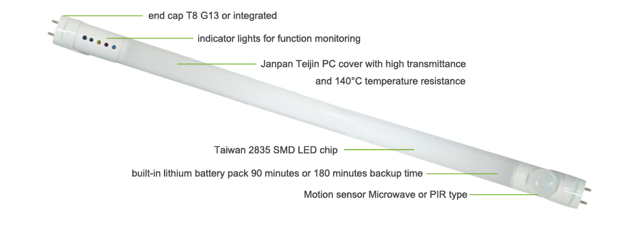 LED T8 emergency tube lights